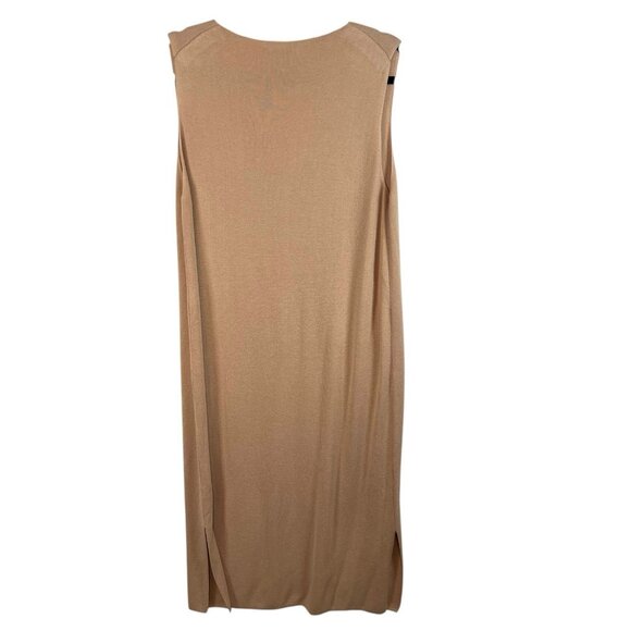 T By Alexander Wang Tan Maxi Knit Dress Women’s Size Large Designer Minimalist - Picture 2 of 9